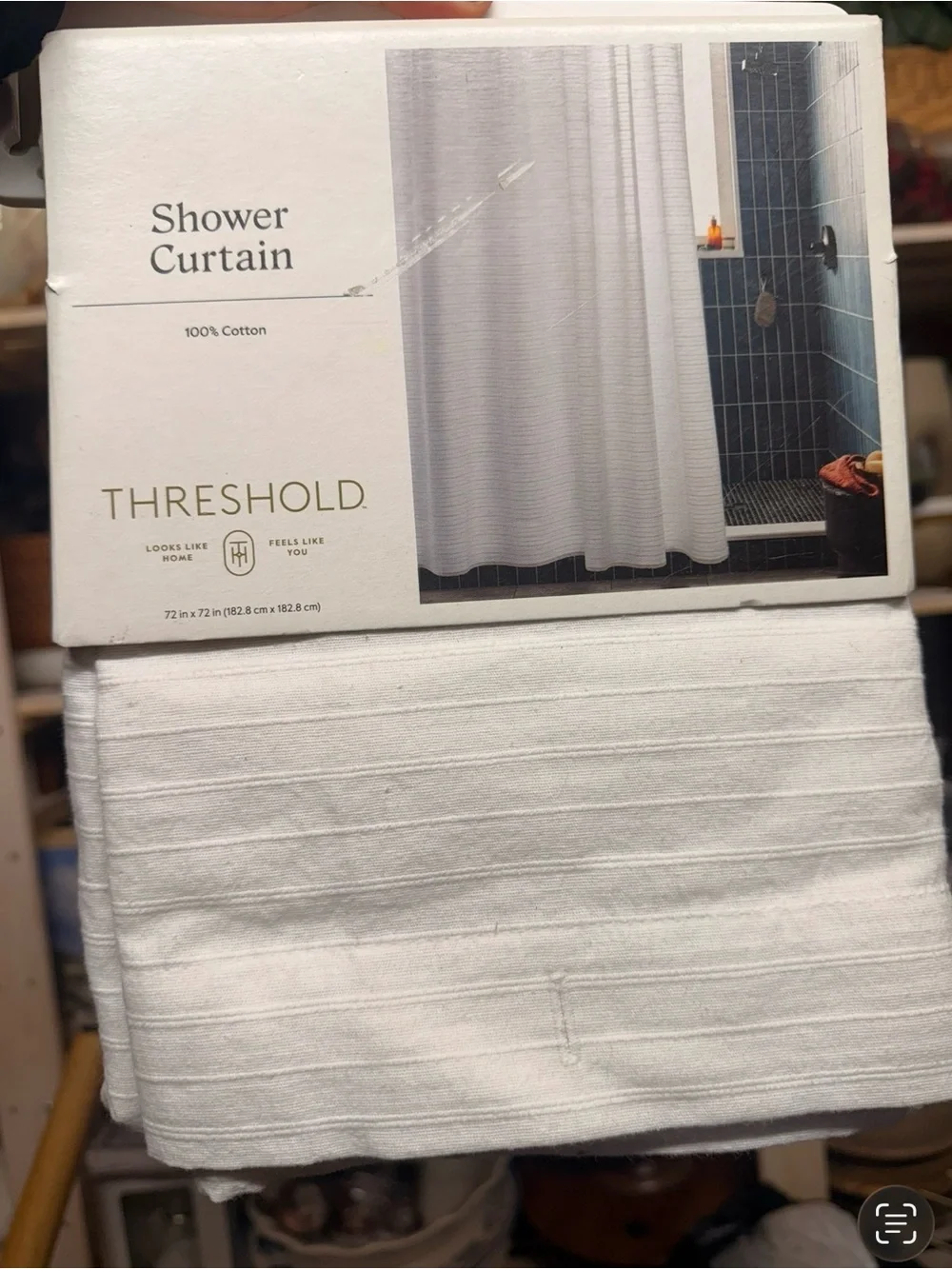Set of 2 Threshold Cotton Shower Curtains – Neutral Colors